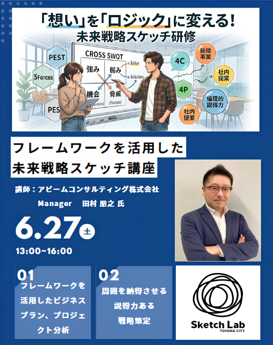 【参加者募集中】フレームワークを活用した未来戦略スケッチ講座（スケッチオーデション継続プログラム！）